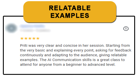 RELATABLE EXAMPLES - workshop review